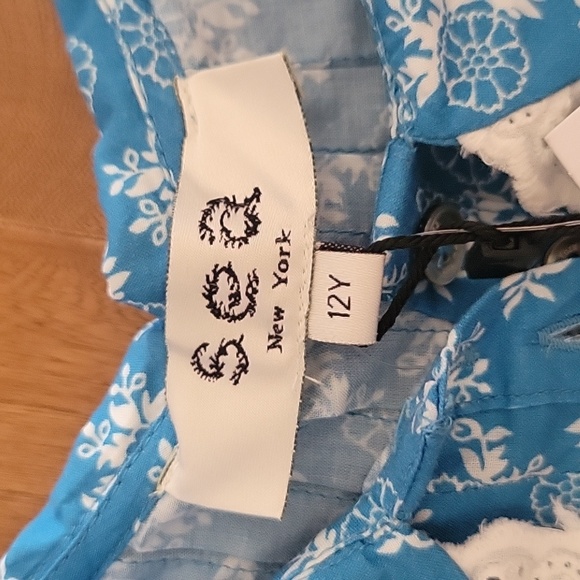 NWT Girls Sea New York Annika Print Puff Sleeve Dress Blue Collared 12Y - Picture 7 of 9